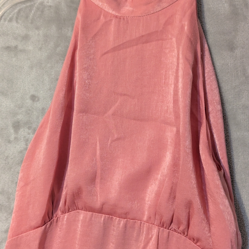 ZARA Silk Effect High Neck Cut Out Midi Dress Size XS - Picture 7 of 7
